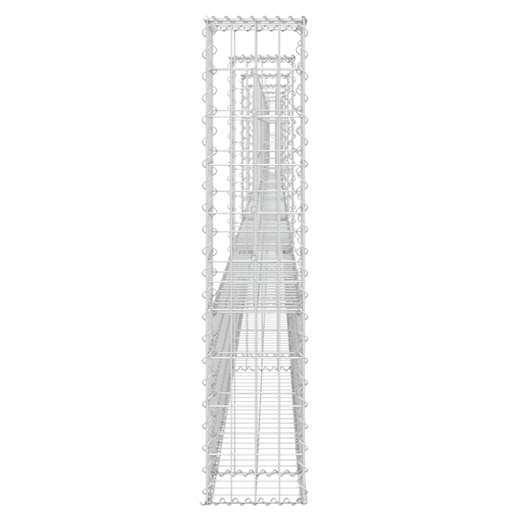 Gabionenkorb U-Form mit 2 Säulen Eisen 140x20x150 cm