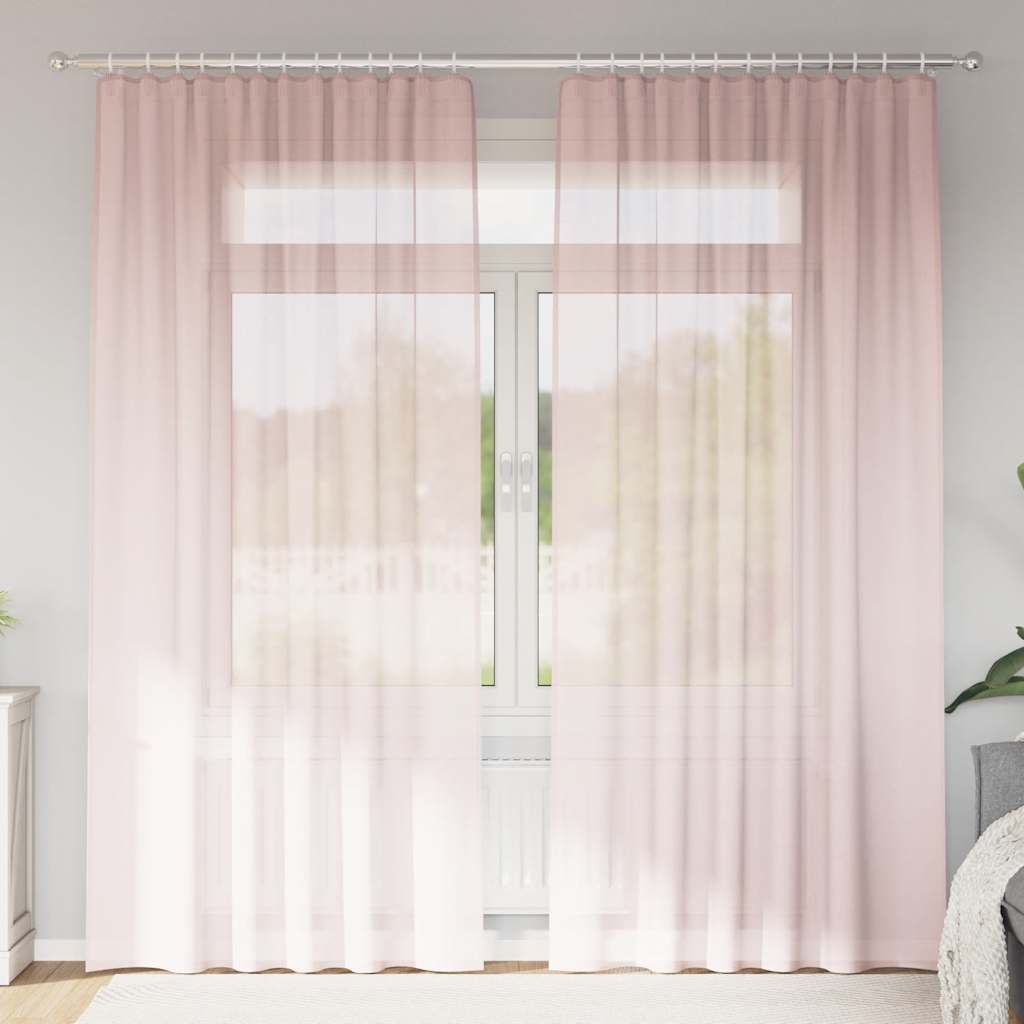 Voile Vorhänge mit Ösen 2 Stk. Apfelgrün 140x140 cm