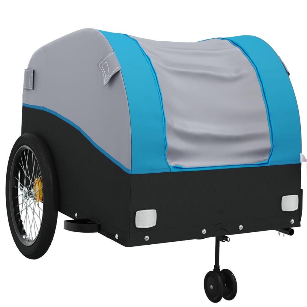 Fahrradanhänger Schwarz und Orange 30 kg Eisen