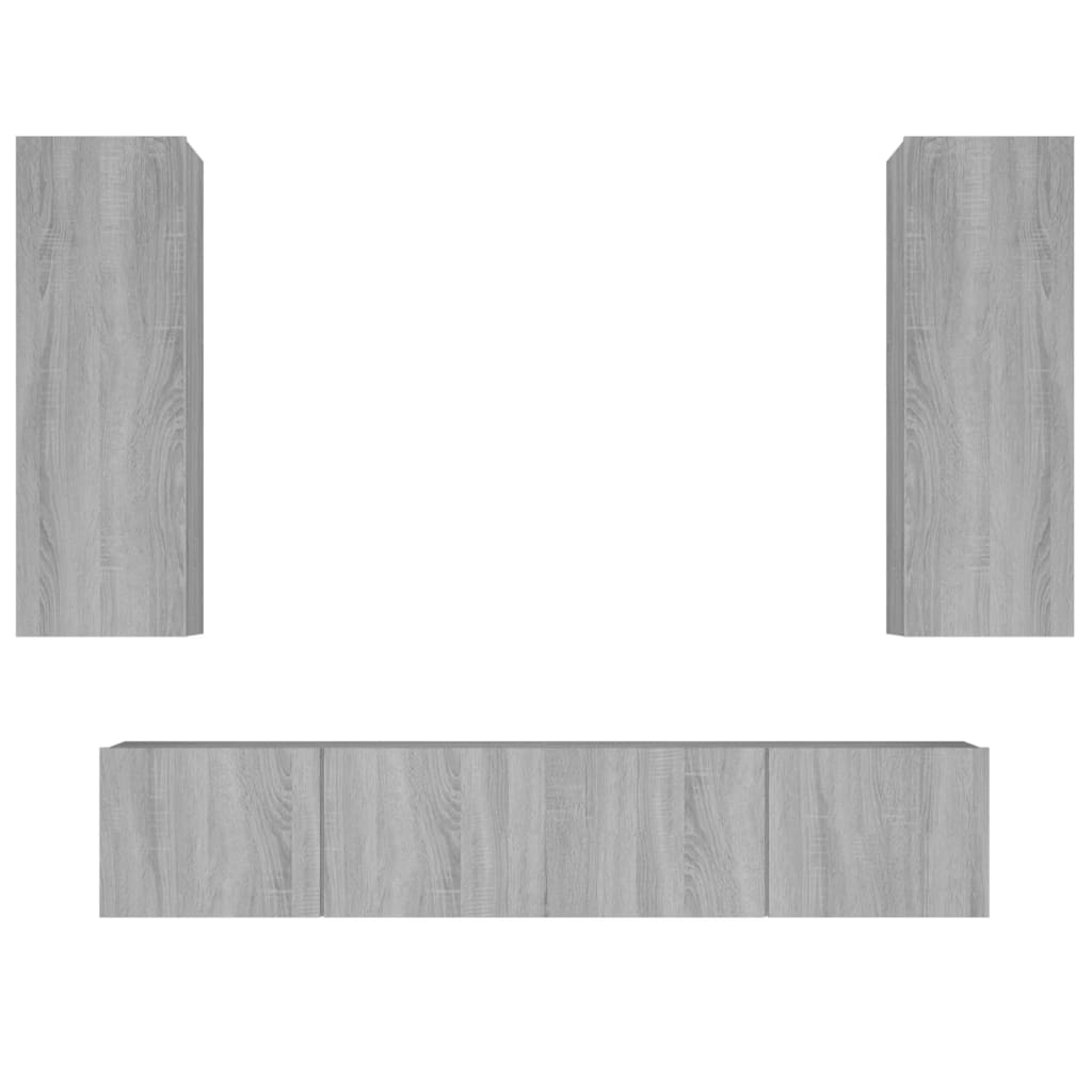 4-tlg. TV-Schrank-Set Weiß Holzwerkstoff