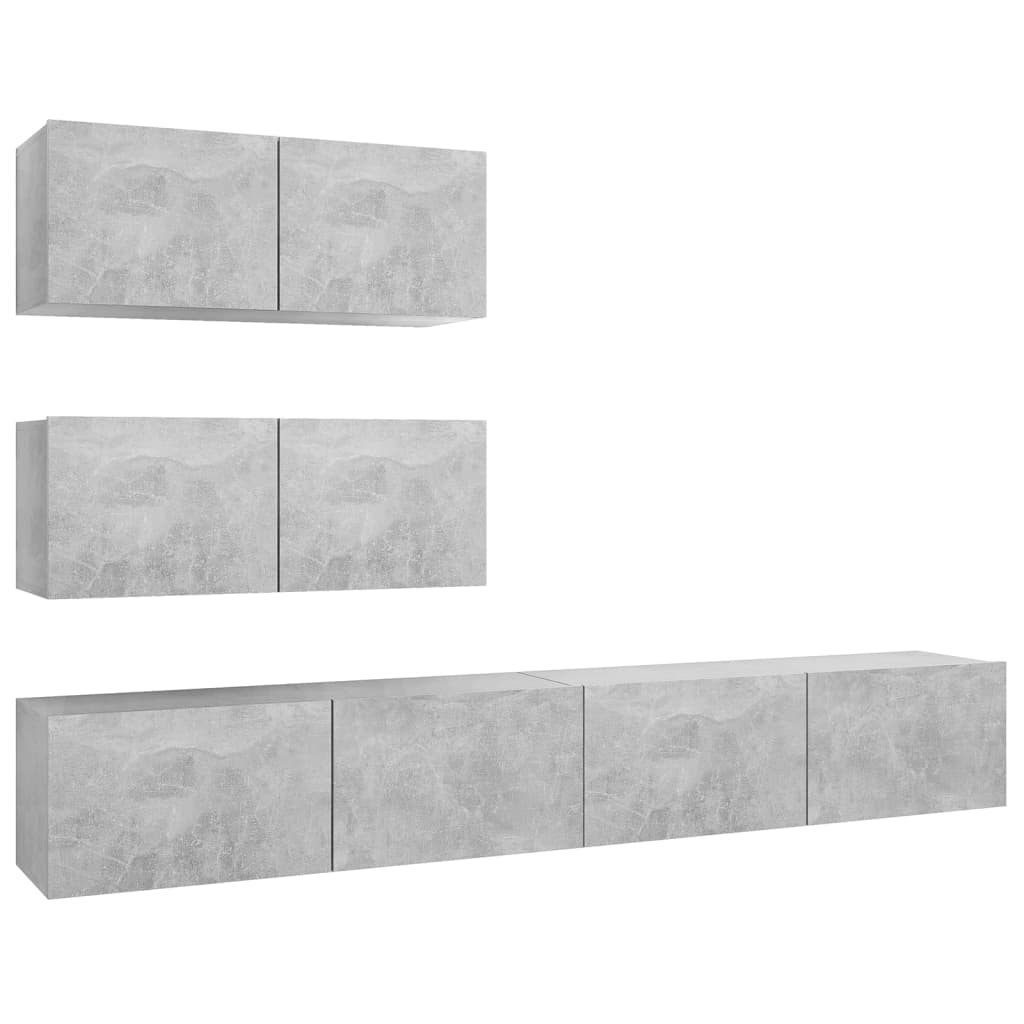 4-tlg. TV-Schrank-Set Weiß Holzwerkstoff
