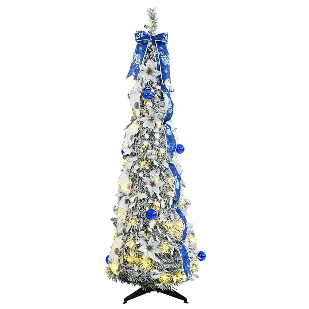 Künstlicher Weihnachtsbaum mit 50 LEDs Weiß 120 cm PVC