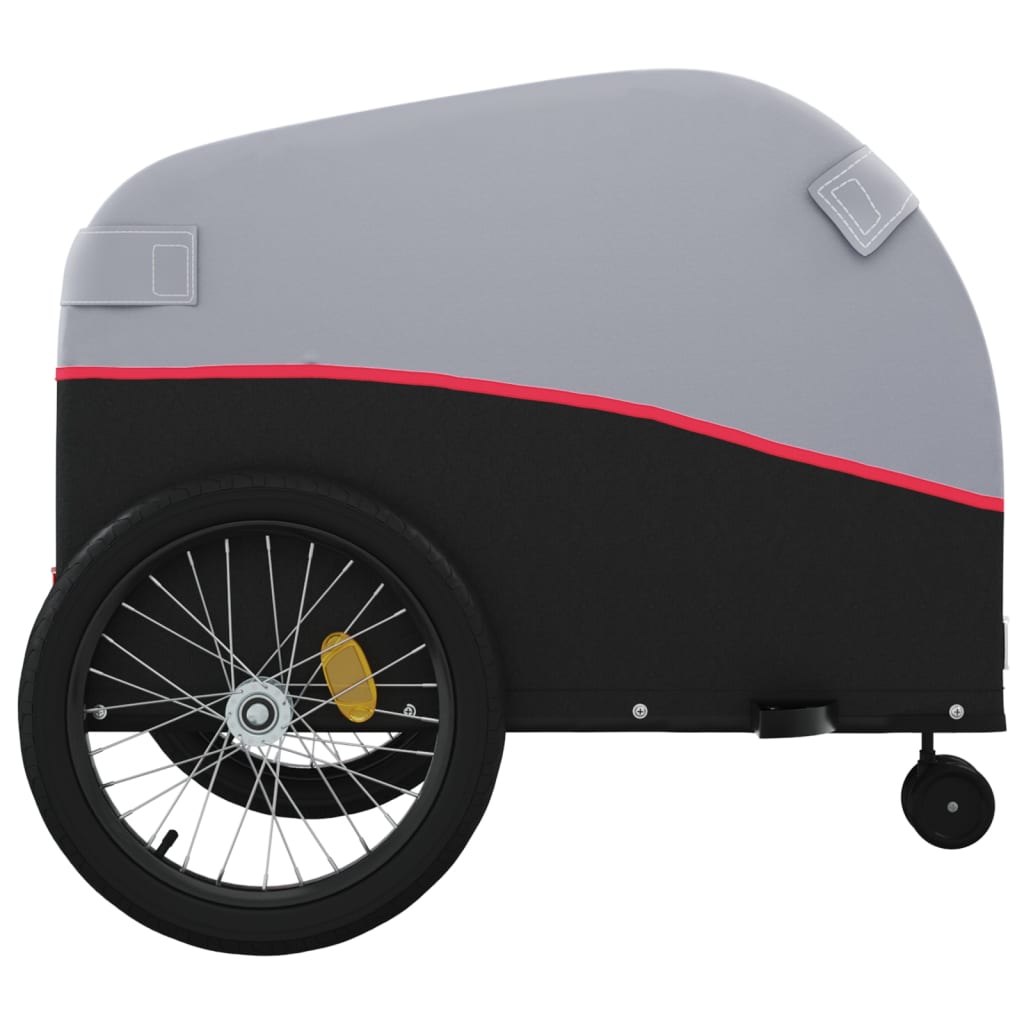 Fahrradanhänger Schwarz und Orange 30 kg Eisen
