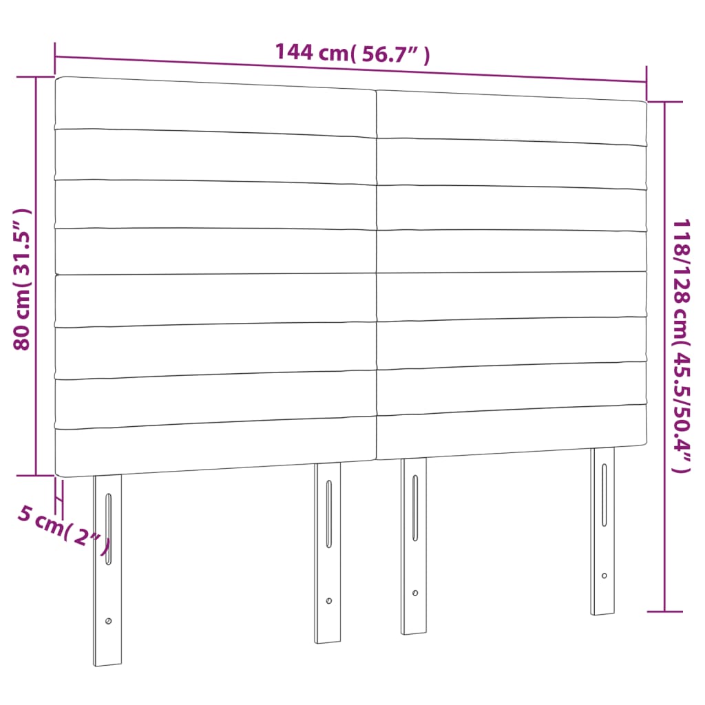 Kopfteil Hellgrau 80x5x118/128 cm Stoff