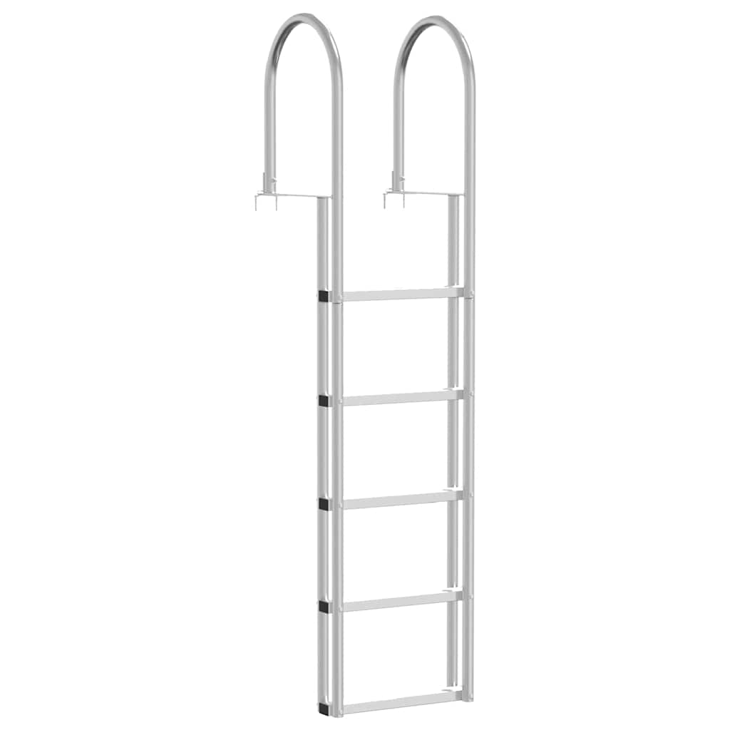 3-Stufen Dockleiter Silber 45 x 11,5 x 134 cm Aluminium