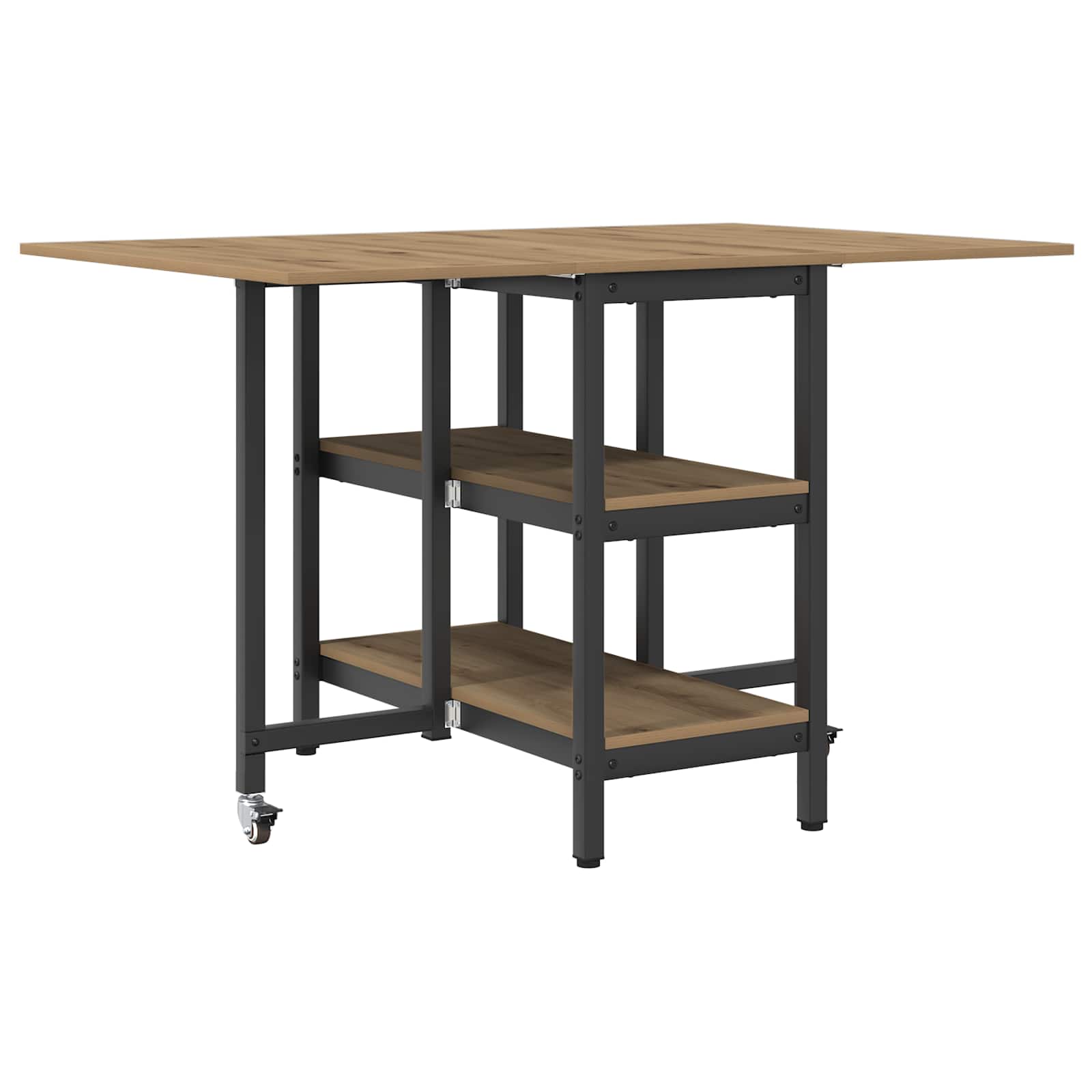Esstisch 122 x 80 x 76,5 cm Holzwerkstoff Schwarze Eiche
