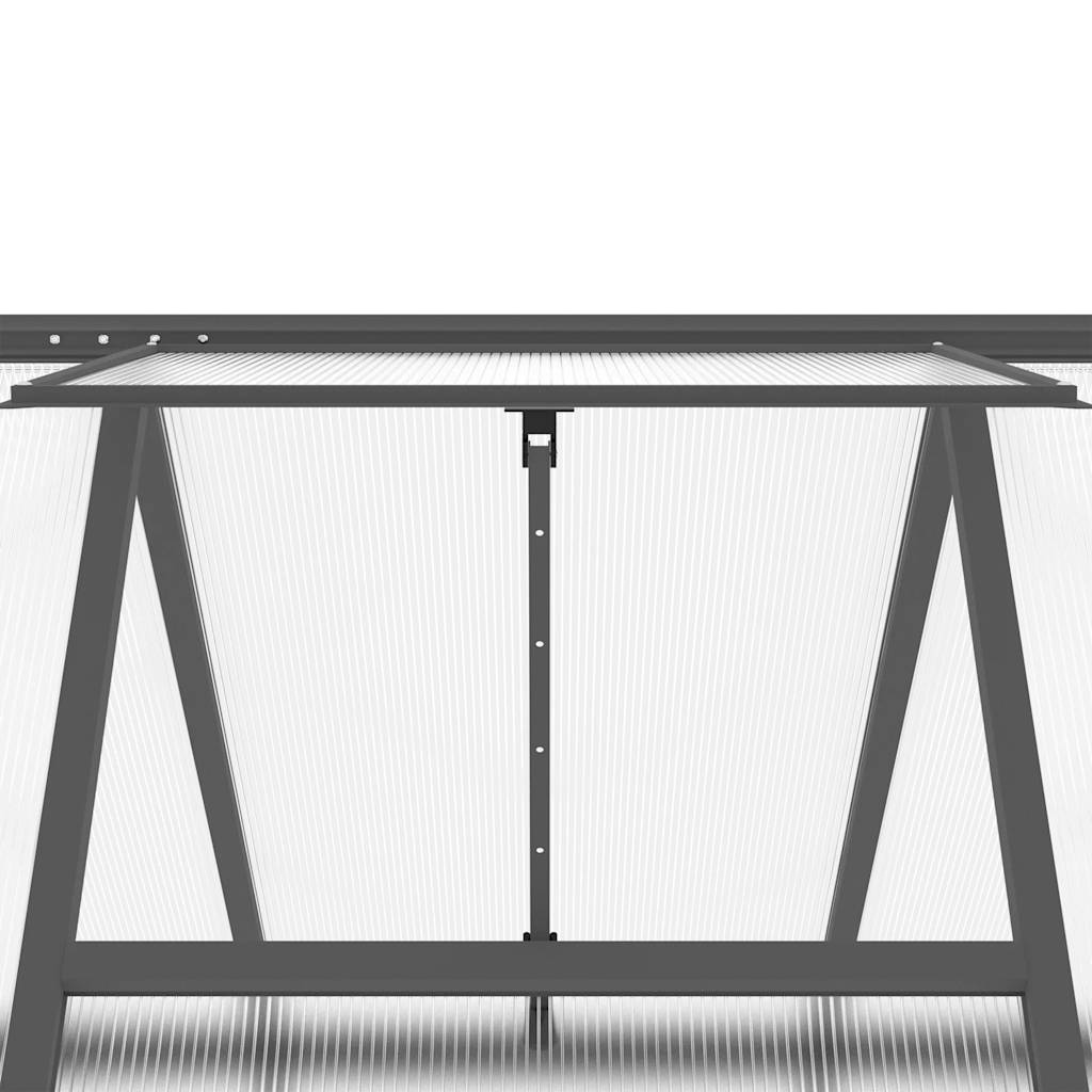 Gewächshaus mit Fundamentrahmen Silber 334x169x202cm Aluminimum