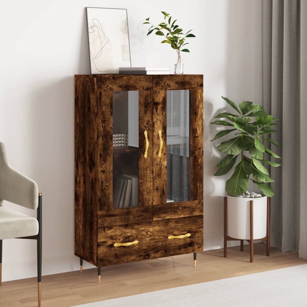 Highboard Betongrau 69,5x31x115 cm Holzwerkstoff