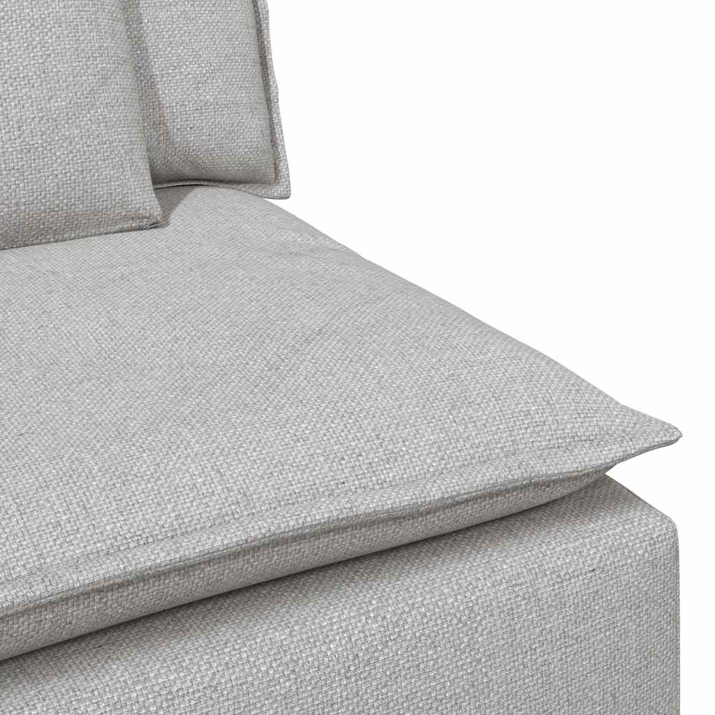 Modulares Sofa Endmodul mit Armlehne Kissen Hellgrau 100 cm