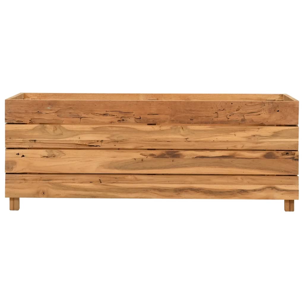Hochbeet 100x40x72 cm Teak Altholz und Stahl