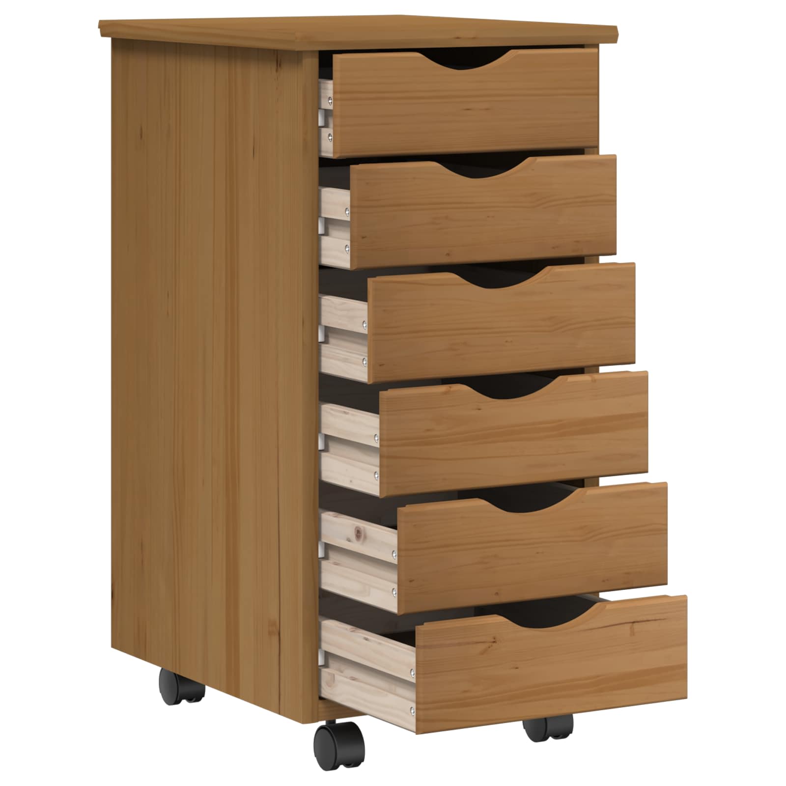 Desk und Rolling Cabinet Set MOSS 2 pcs Honigbraun