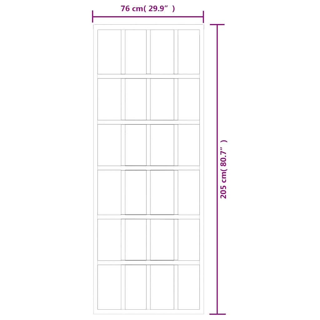 Schiebetür 3-teilig ESG-Glas und Aluminium 76x205 cm Schwarz