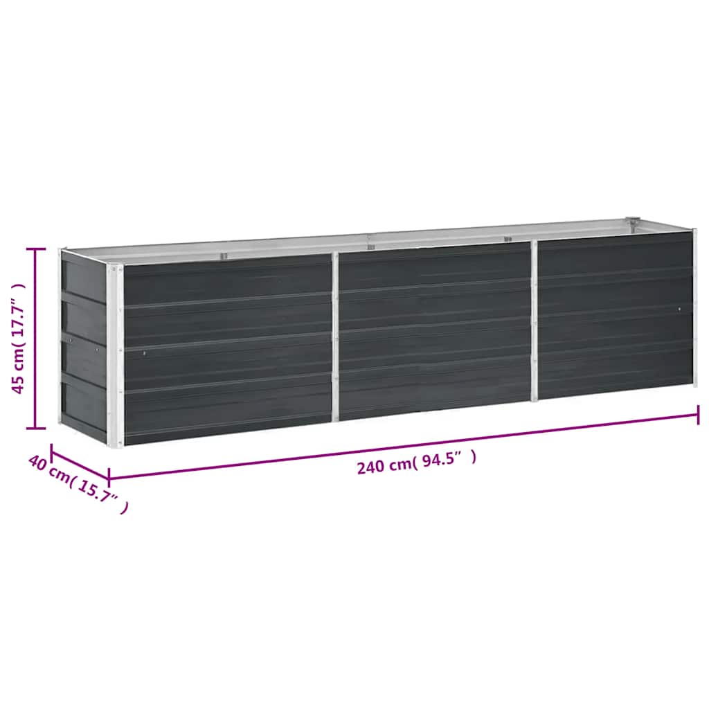 Hochbeet Anthrazit 160 x 80 x 77 cm Verzinkter Stahl
