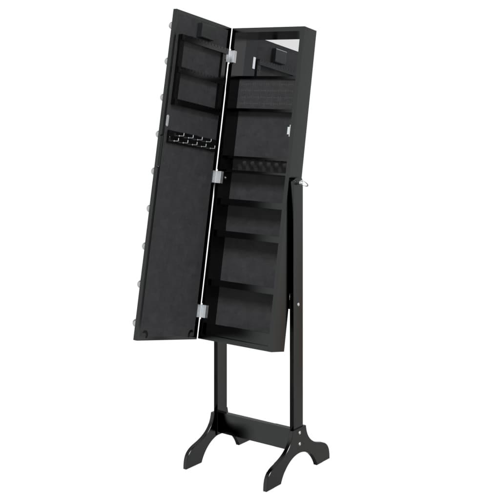 Standspiegel mit LED Weiß 34x37x146 cm