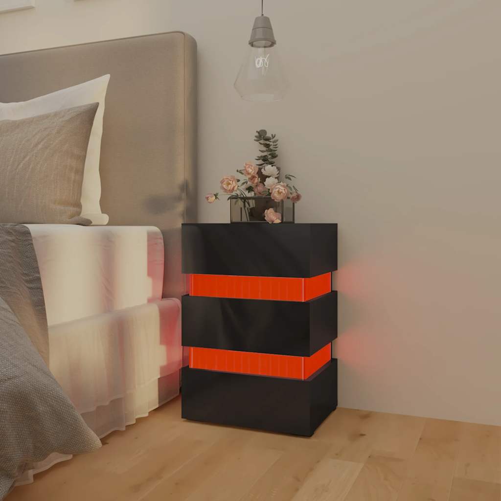 LED-Nachttisch Weiß 45x35x67 cm Holzwerkstoff