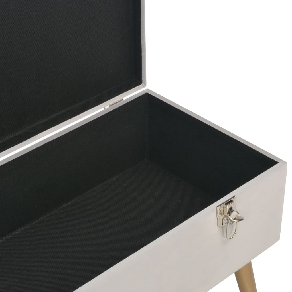 Bank mit Staufach 80 cm Grün Samt