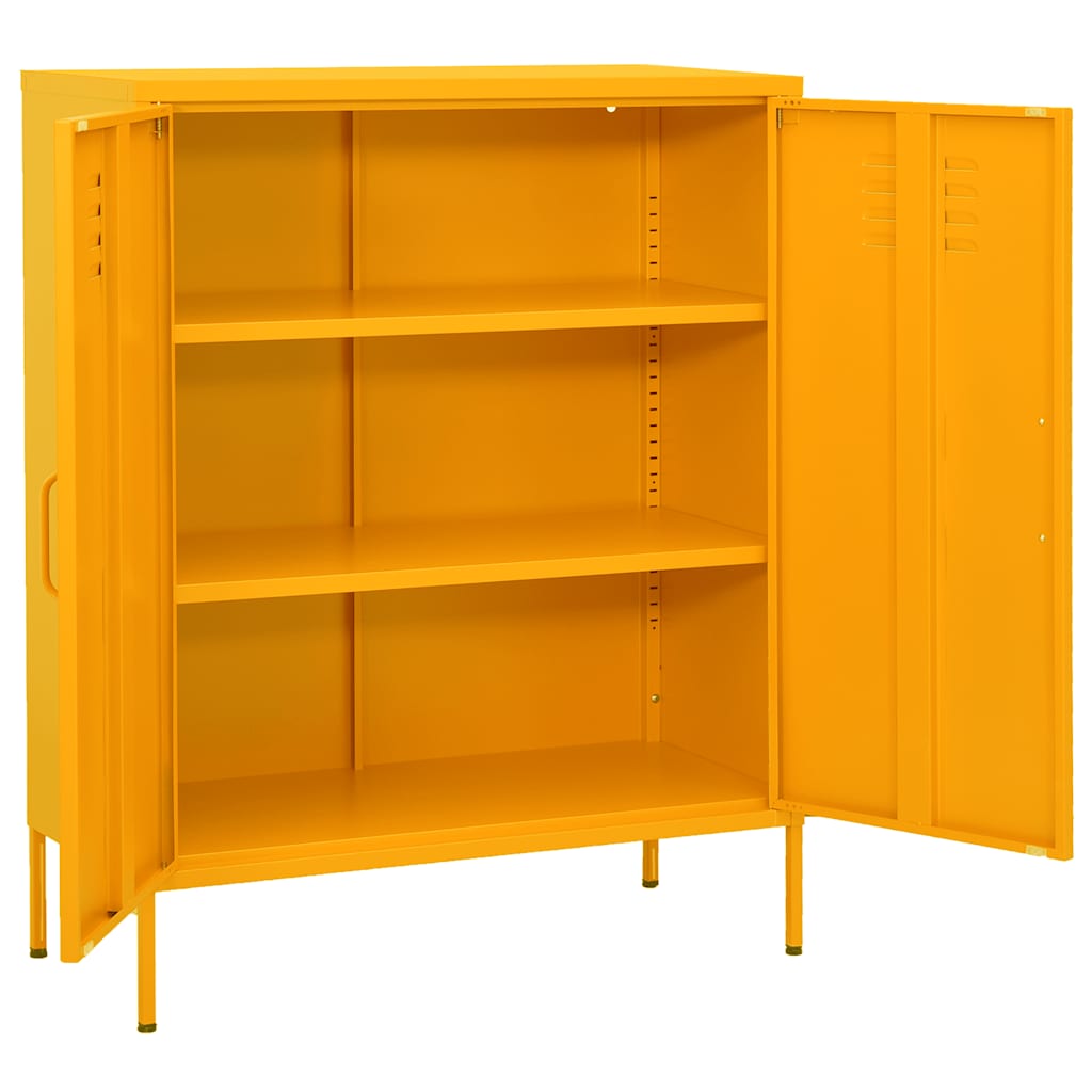 Beistellschrank Olivgrün 80x35x101,5 cm Stahl