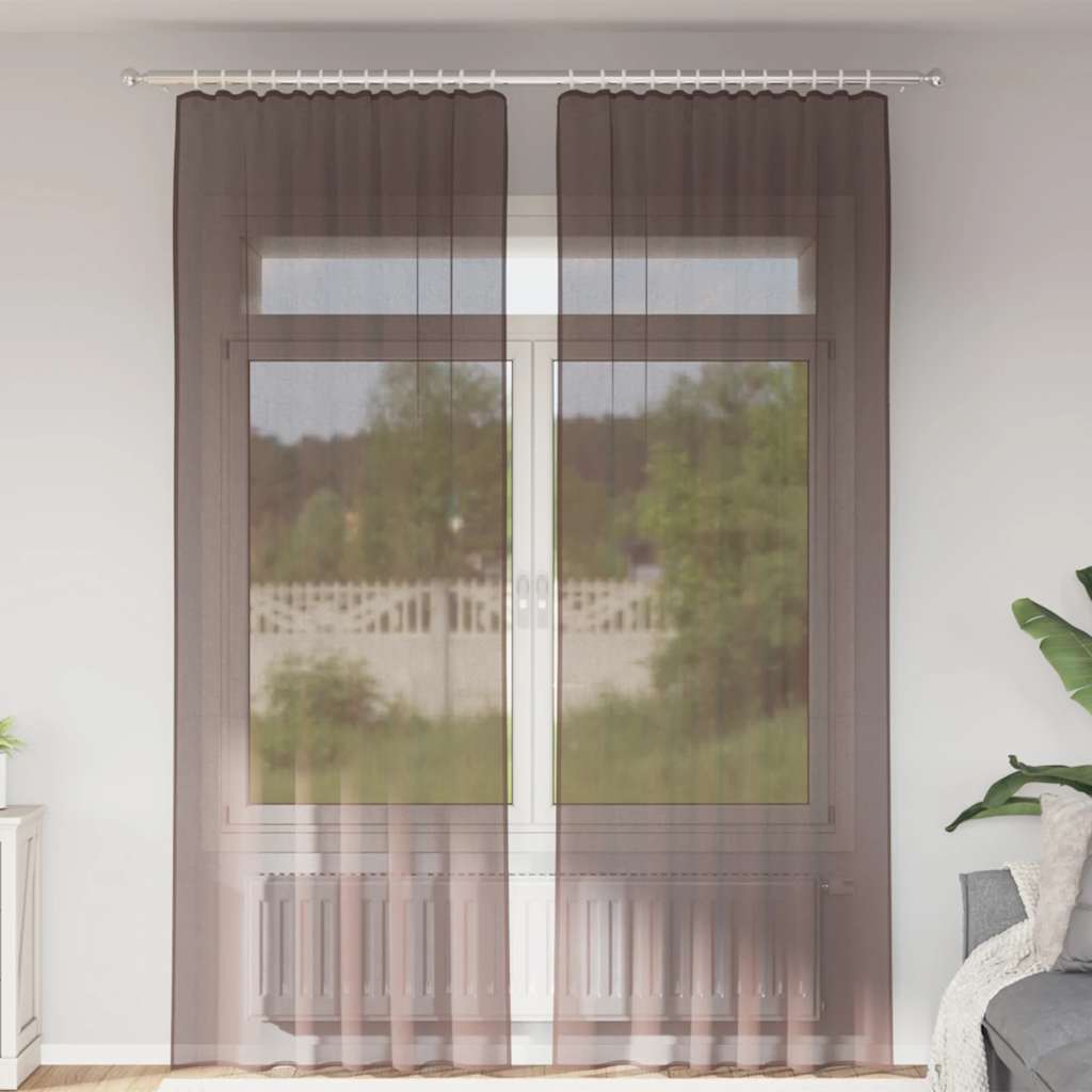 Voile Vorhänge mit Ösen 2 Stk. Apfelgrün 140x140 cm