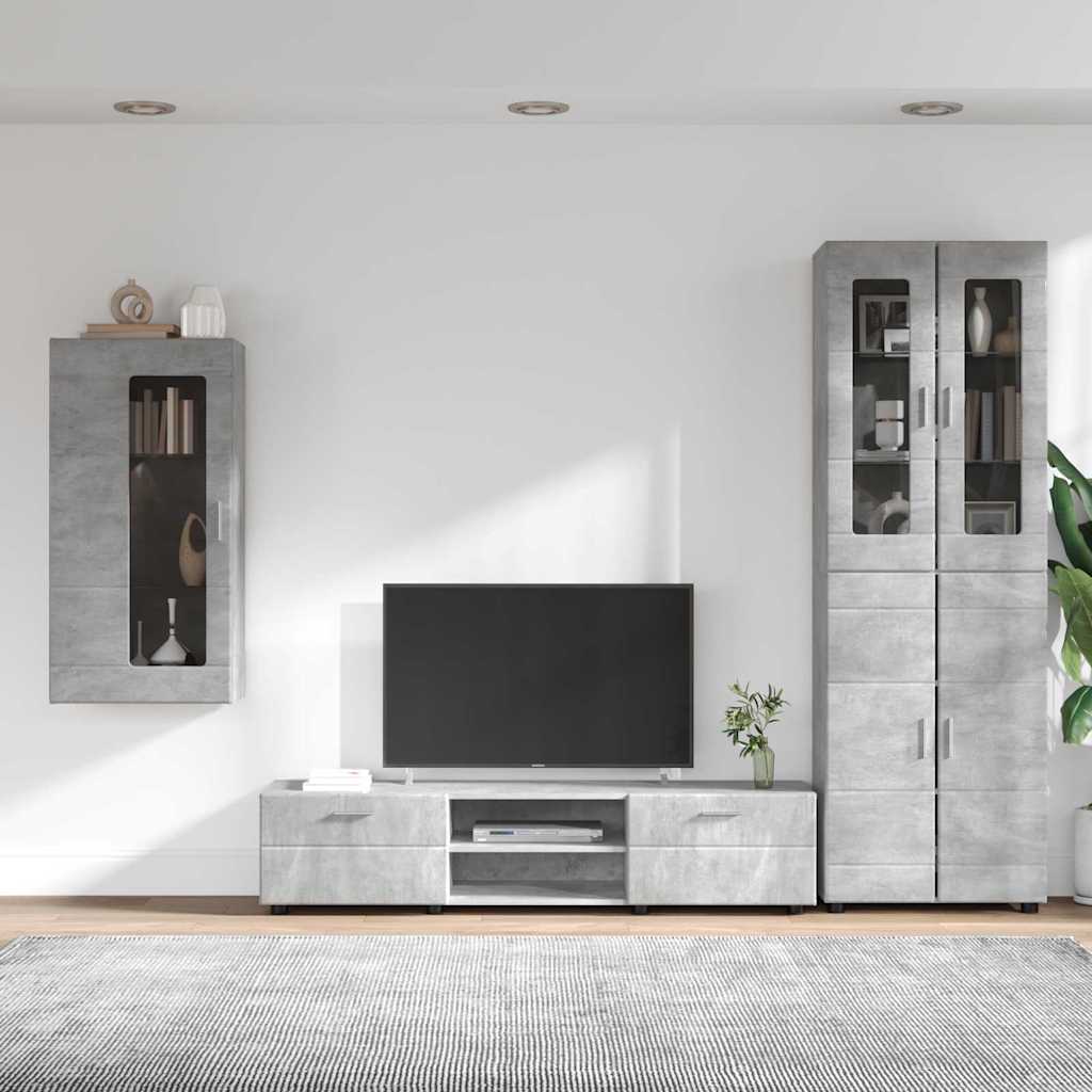 Highboard mit Regal FLORIN Weiß 60 x 35 x 182 cm Holzwerkstoff