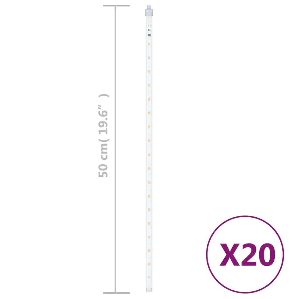 LED Meteor-Lichter 8 Stk. 30 cm Kaltweiß 192 LEDs