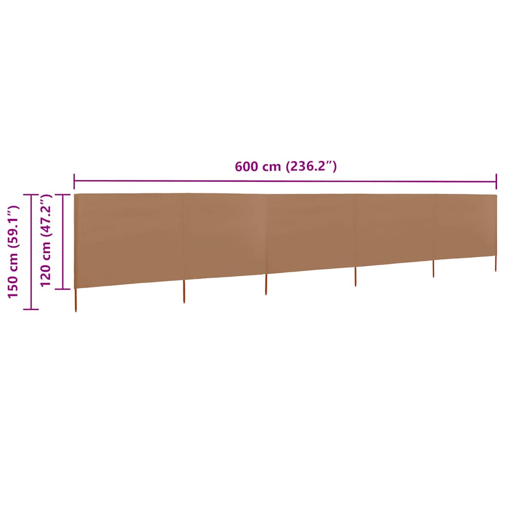 3-teiliges Windschutzgewebe 400 x 120 cm Weiß