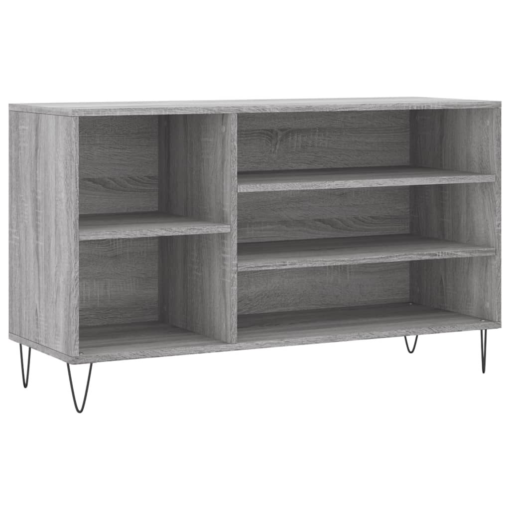 Schuhregal Betongrau 102x36x60 cm Holzwerkstoff