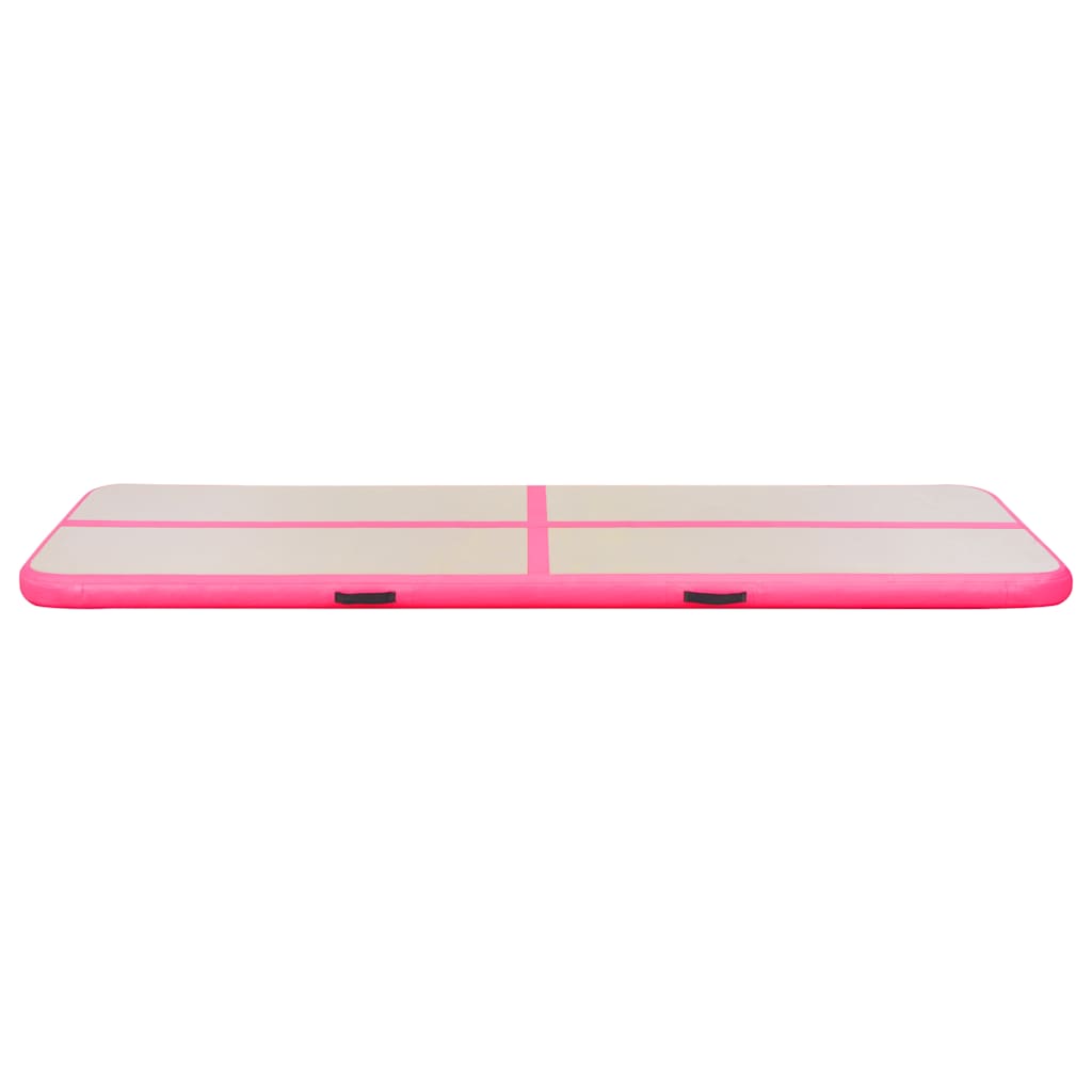 Aufblasbare Gymnastikmatte mit Pumpe 300×100×10 cm PVC Rosa