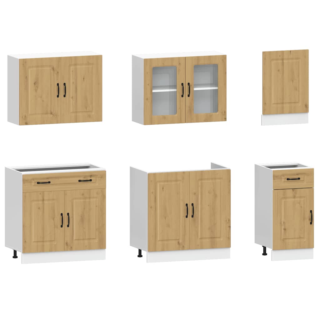 7-tlg. Küchenschrank-Set Kalmar Weiß Holzwerkstoff