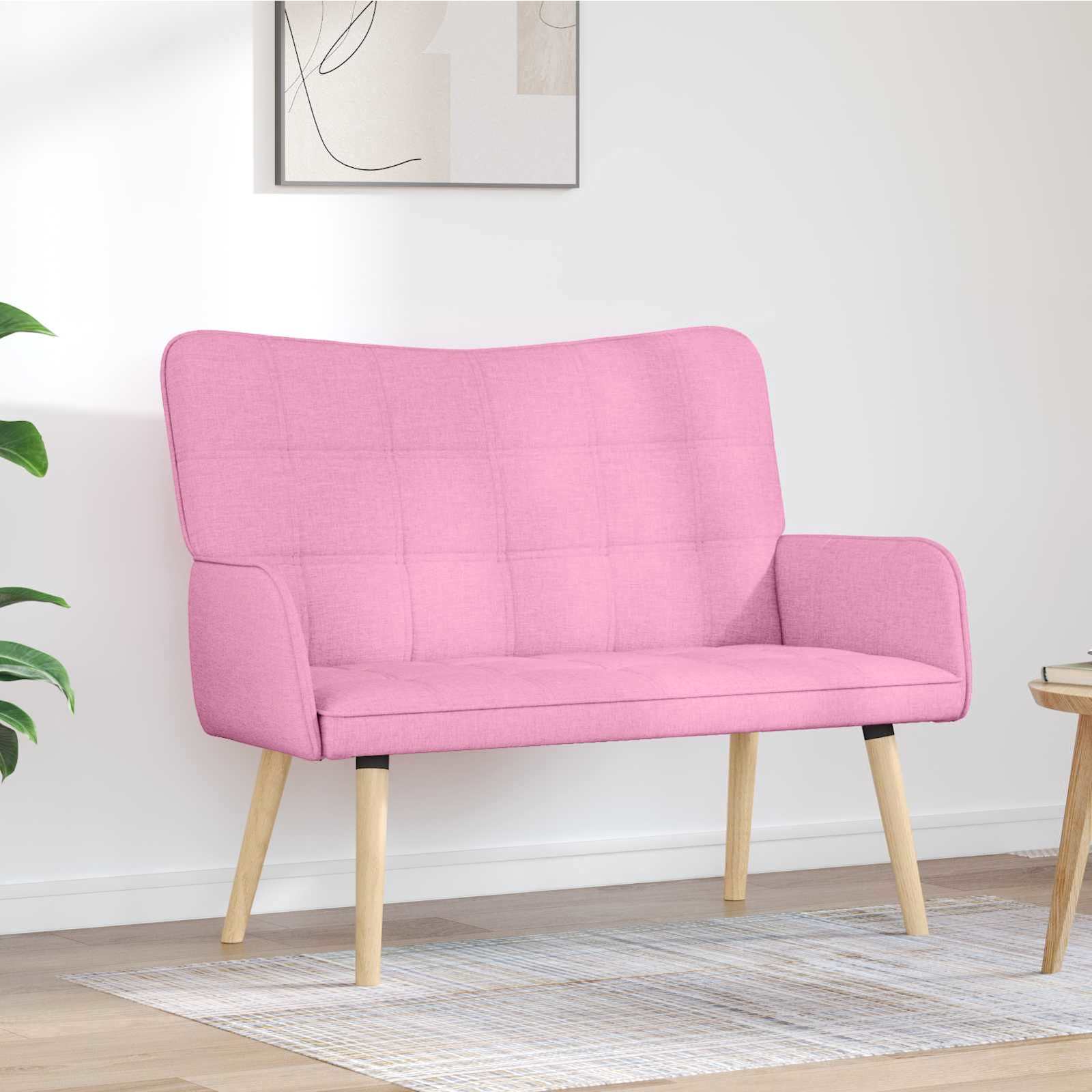 2-Sitzer Sofa Hellgrau 115 x 61 x 87 cm Stoff