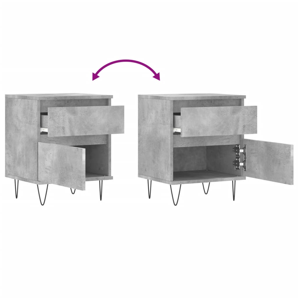 Bettschrank Schwarz Eichen-Optik 40 x 35 x 50 cm Holzwerkstoff
