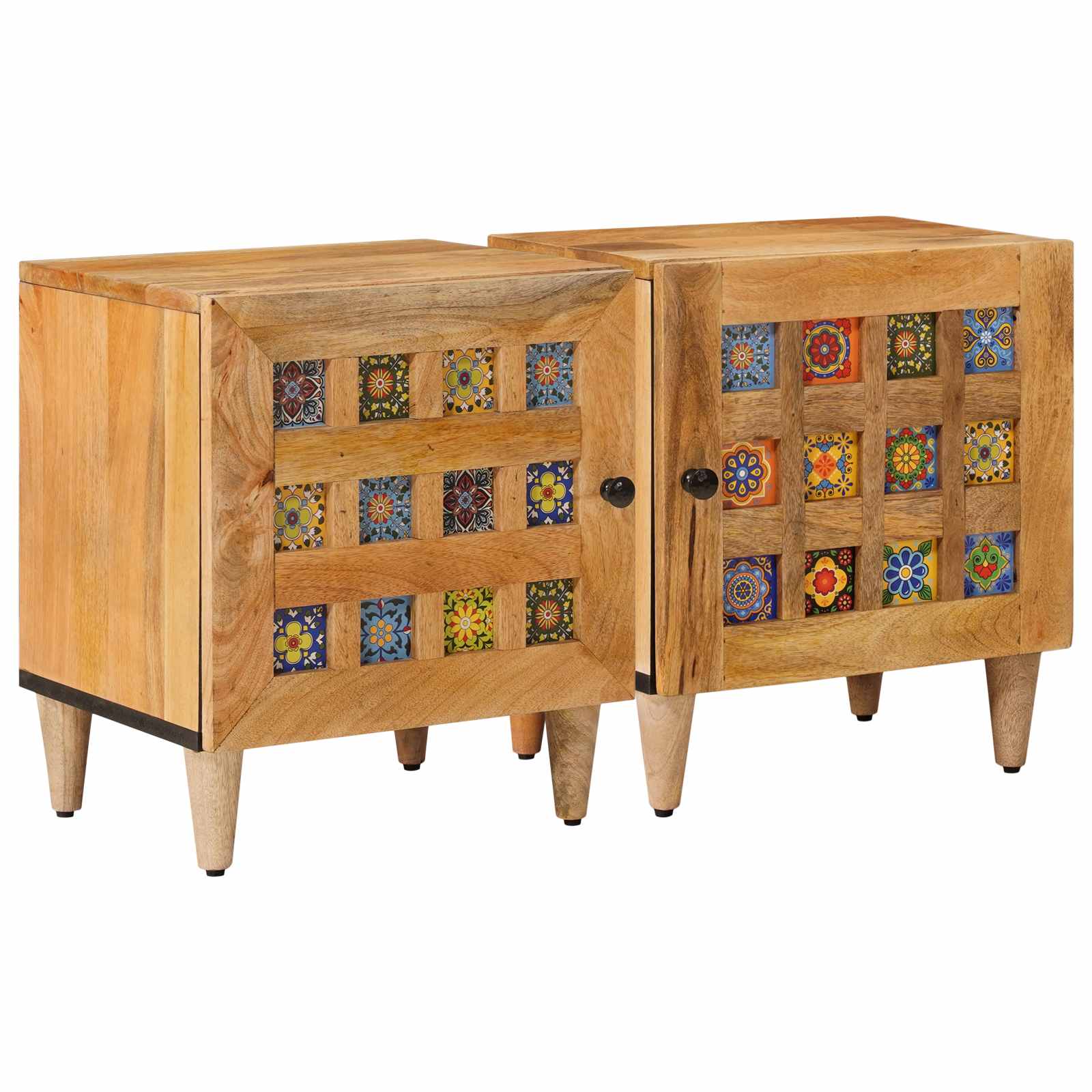 Nachttisch Braun 40 x 33 x 46 cm Massivholz Mango