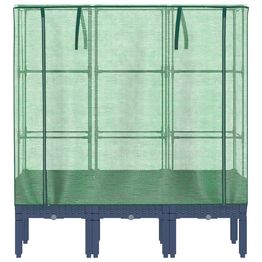 Hochbeet mit Gewächshaus-Aufsatz Rattan-Optik 40x40x140 cm