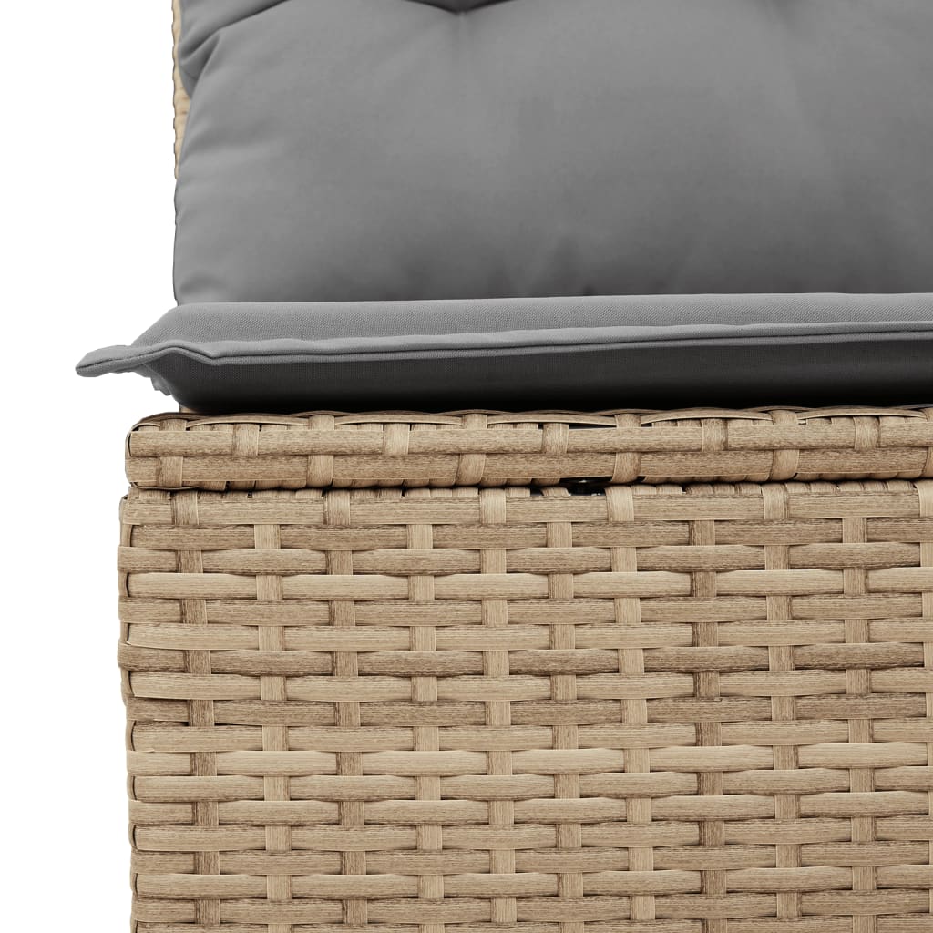 4-tlg. Garten-Sofagarnitur mit Kissen Schwarz Poly Rattan
