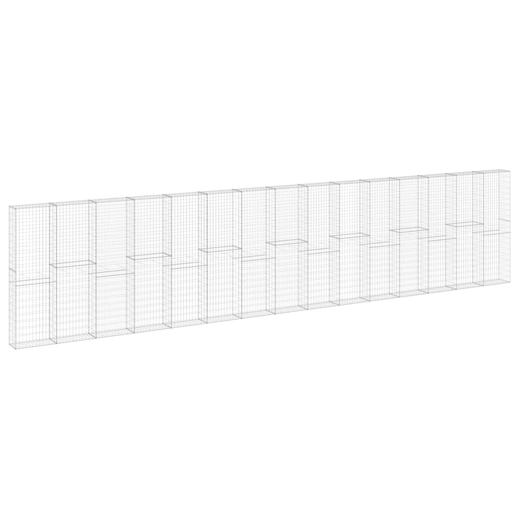 Gabionenwand mit Abdeckung Verzinkter Stahl 60x30x100 cm