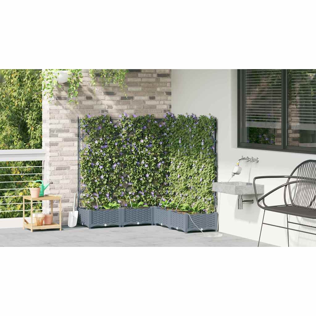 Garten-Pflanzgefäß 4 Stk. Braun 160 x 40 x 22 cm PP
