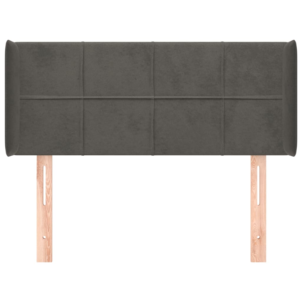 Kopfteil mit Ohren Dunkelblau 93x16x78/88 cm Samt