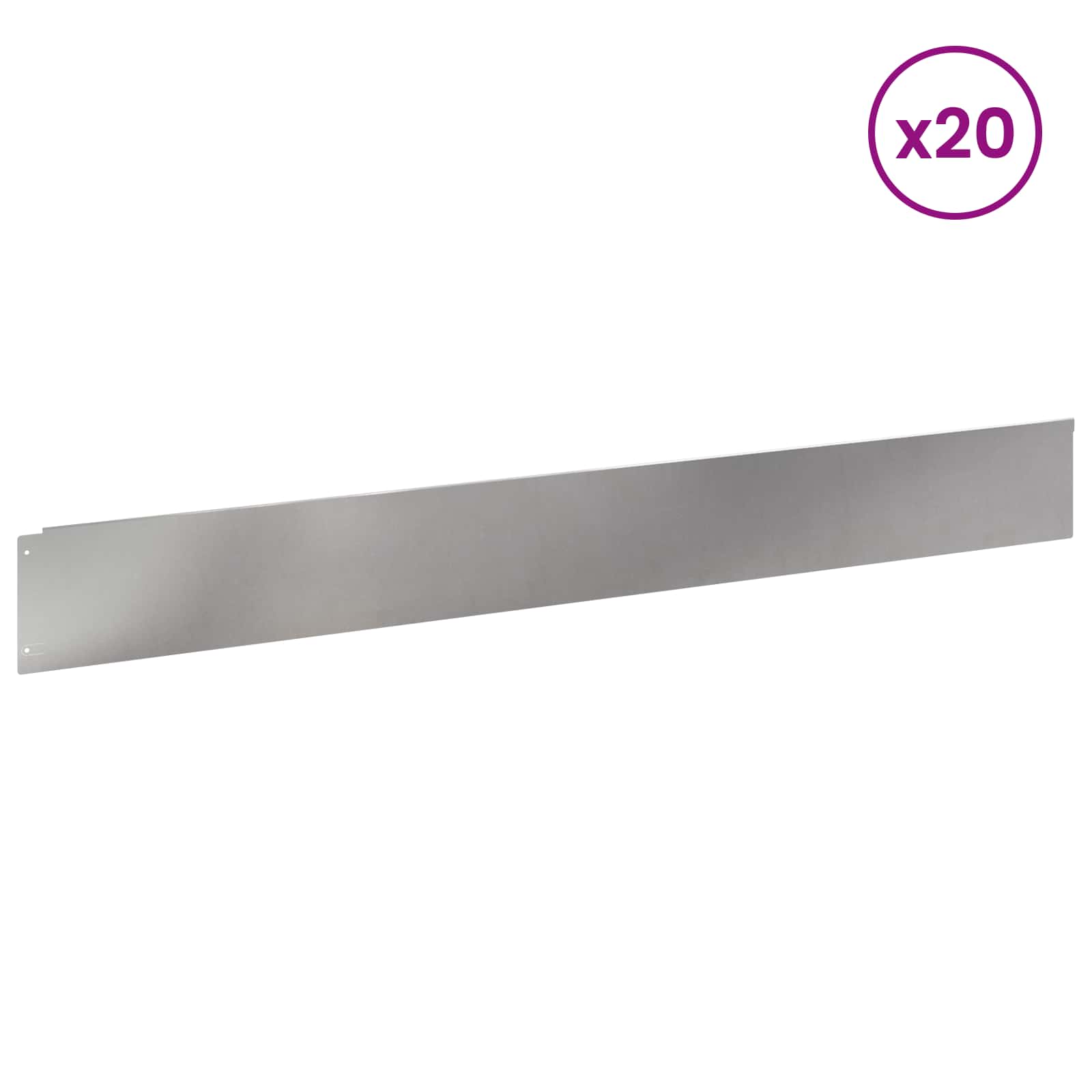 Raseneinfassung 10 pcs 100 x 12 cm Stahl Anthrazit