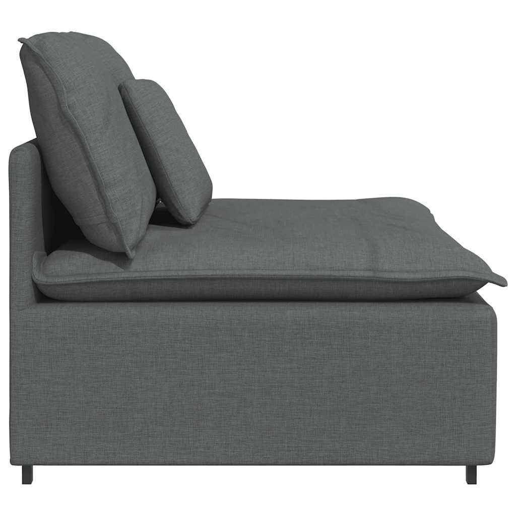 Modulares Sofa Endmodul mit Armlehne Kissen Hellgrau 100 cm