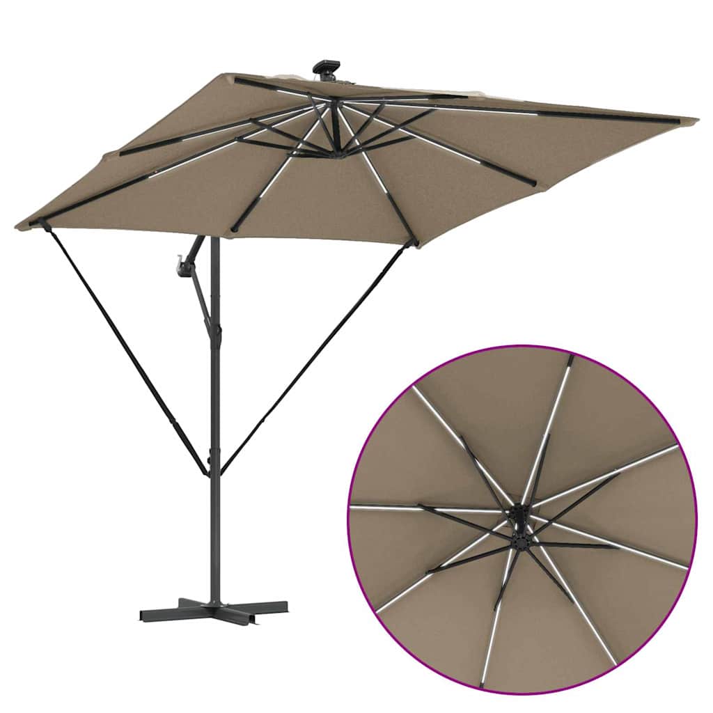 Sonnenschirm Sand 249 x 249 x 250 cm Polyester und Aluminium