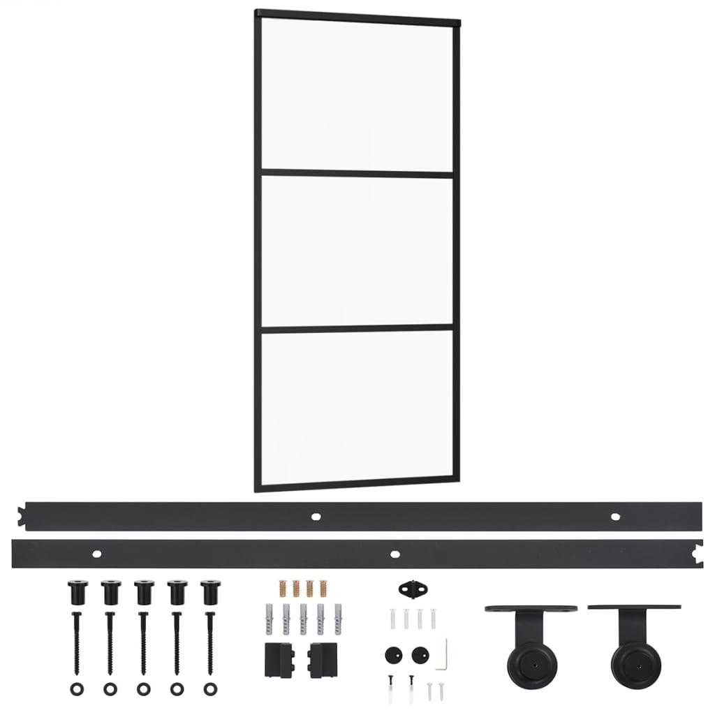 Schiebetür mit Beschlag ESG-Glas & Aluminium 76x205 cm