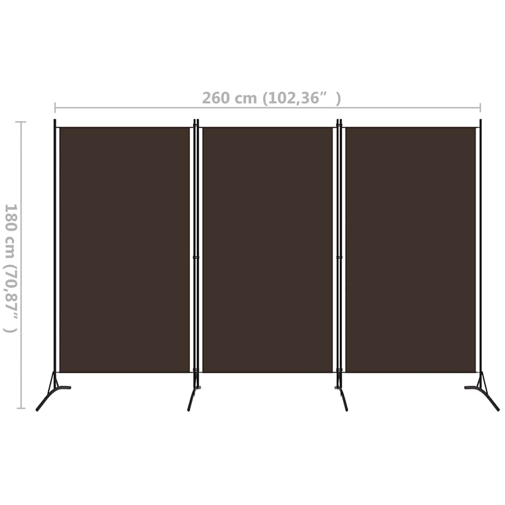 3-tlg. Raumteiler Weiß 260x180 cm Stoff