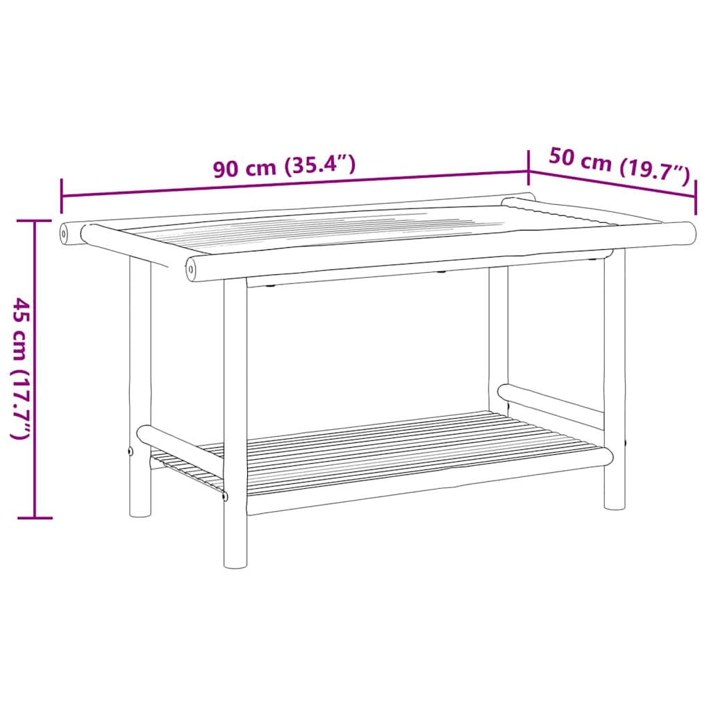 Couchtisch 45x45x45 cm Bambus