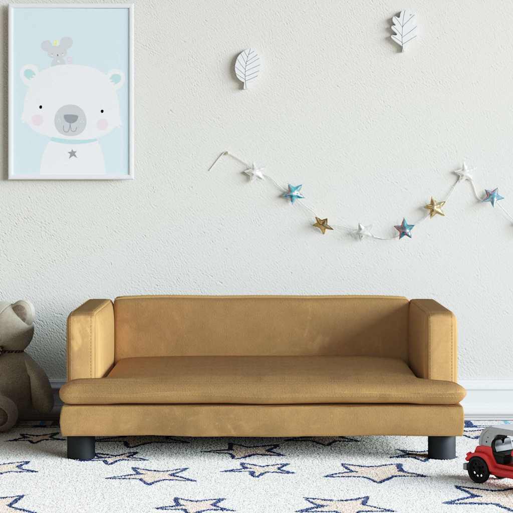 Kindersofa Blau 80x45x30 cm Samt