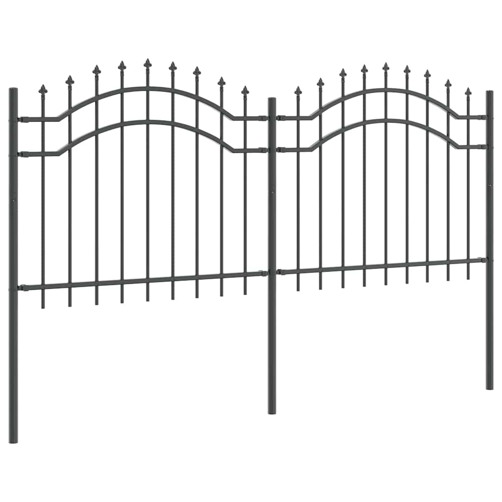 Gartenzaun Woerden mit Speerspitze Schwarz 240 x 75 cm Stahl