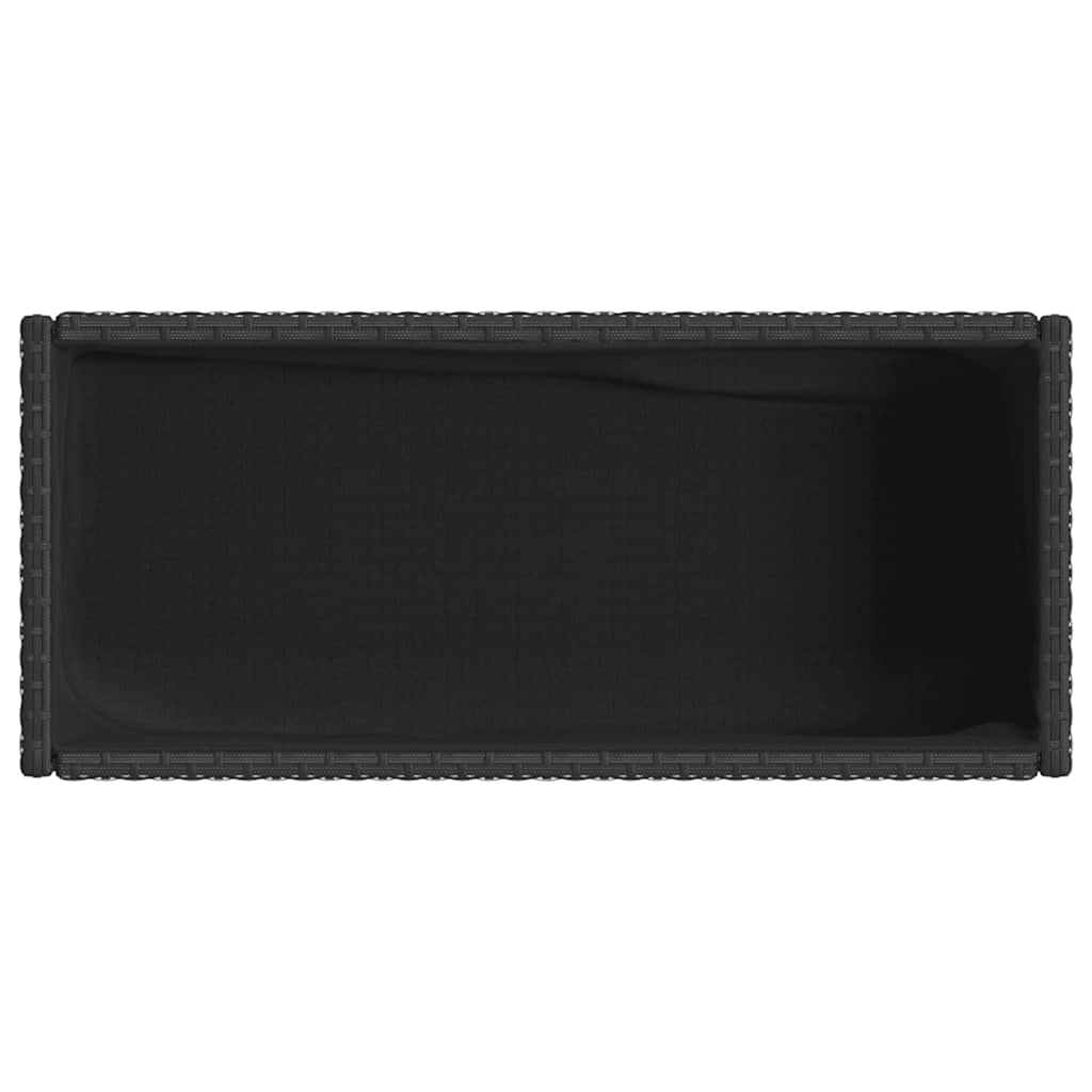 Hochbeete mit Ablage 2 Stk. Schwarz 70x28x70 cm Poly Rattan