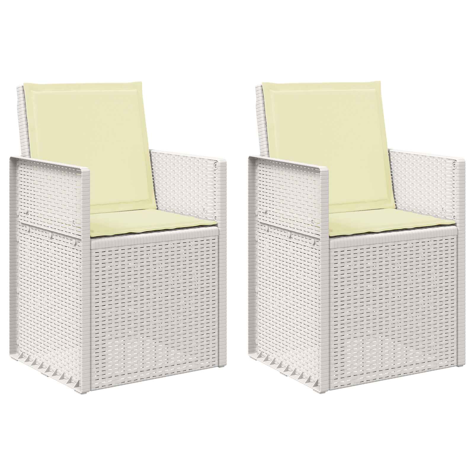 Garten Esszimmerstühle 2 pcs Weiß und Hellgrau PP