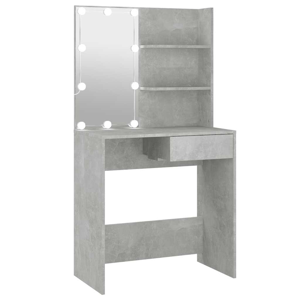 Schminktisch mit LED Weiß 74,5x40x141 cm