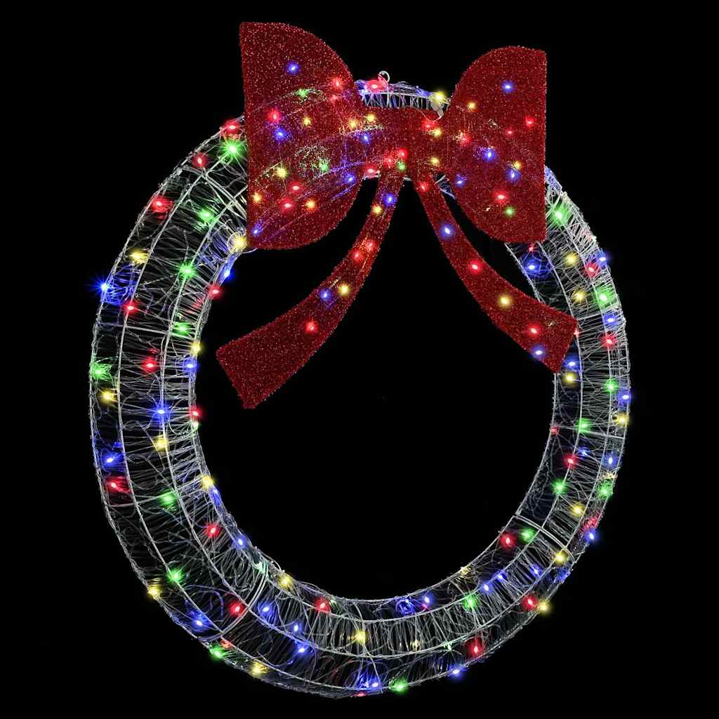 Kranz mit 60 LEDs Warmweiß 76 x 76 x 8,5 cm Acryl