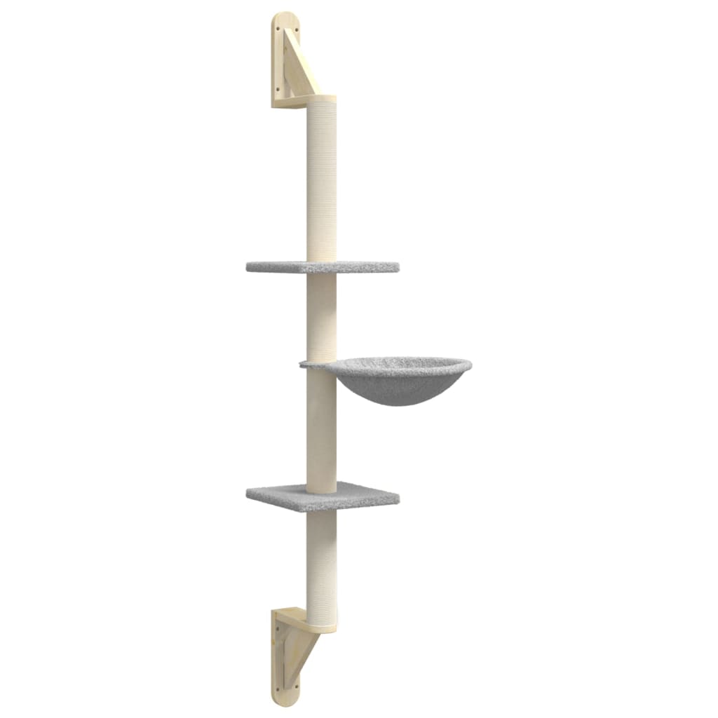 Kratzbaum mit Kratzsäule Wandmontage Creme 142,5 cm
