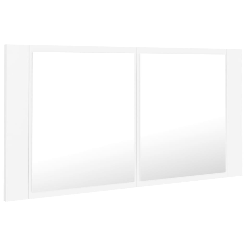 LED-Bad-Spiegelschrank Grau 90x12x45 cm Acryl